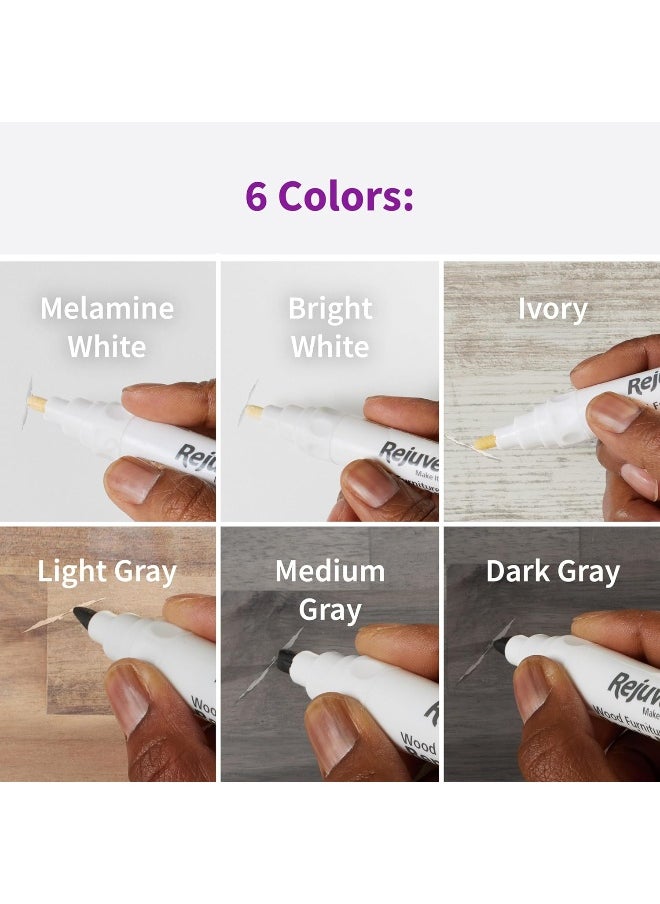 Rejuvenate Rejuvenate Exact Match Wood Furniture and Wood Floor Repair Markers for White Furniture & Gray Furniture and Floors - 6 Colors  - Image 5