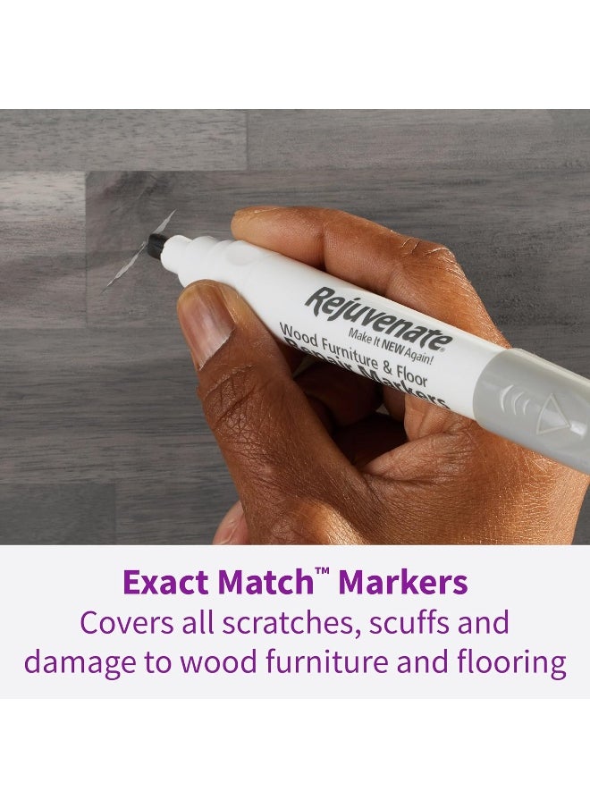 Rejuvenate Rejuvenate Exact Match Wood Furniture and Wood Floor Repair Markers for White Furniture & Gray Furniture and Floors - 6 Colors  - Image 2