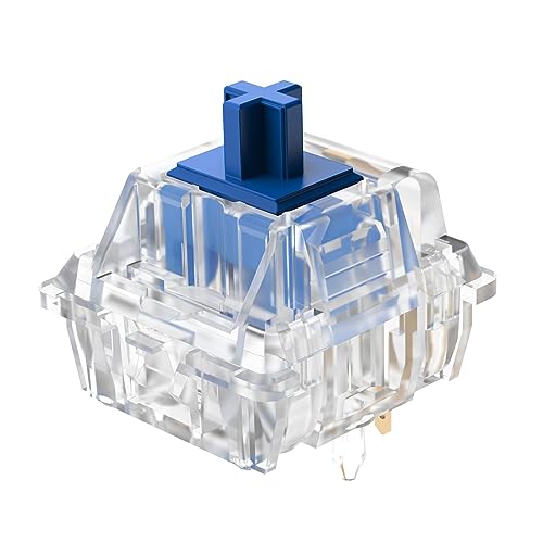 DUROCK Silent Linear Switches, Classic Blue Stem 5 Pins Silent Linear Switch, Pre-lubed MX Silent Keyboard Switches Dolphin 62g, 90pcs - Image 1