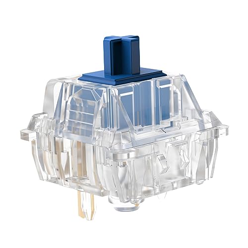 DUROCK Silent Linear Switches, Classic Blue Stem 5 Pins Silent Linear Switch, Pre-lubed MX Silent Keyboard Switches Dolphin 62g, 90pcs - Image 2