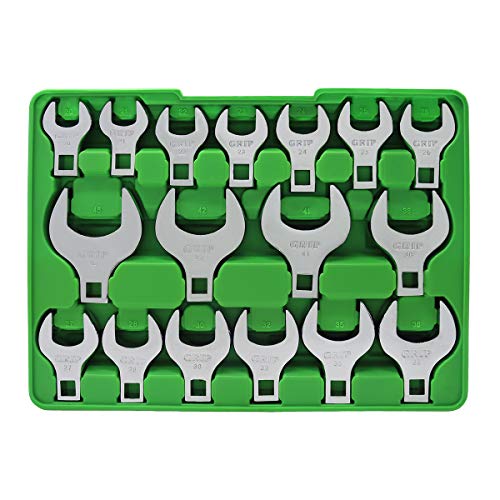 Grip 17 pc Metric Jumbo Crowfoot Wrench Set (MM) - Sizes from 20mm to 46mm - Storage Tray - Chrome Plated Carbon Steel - Image 2