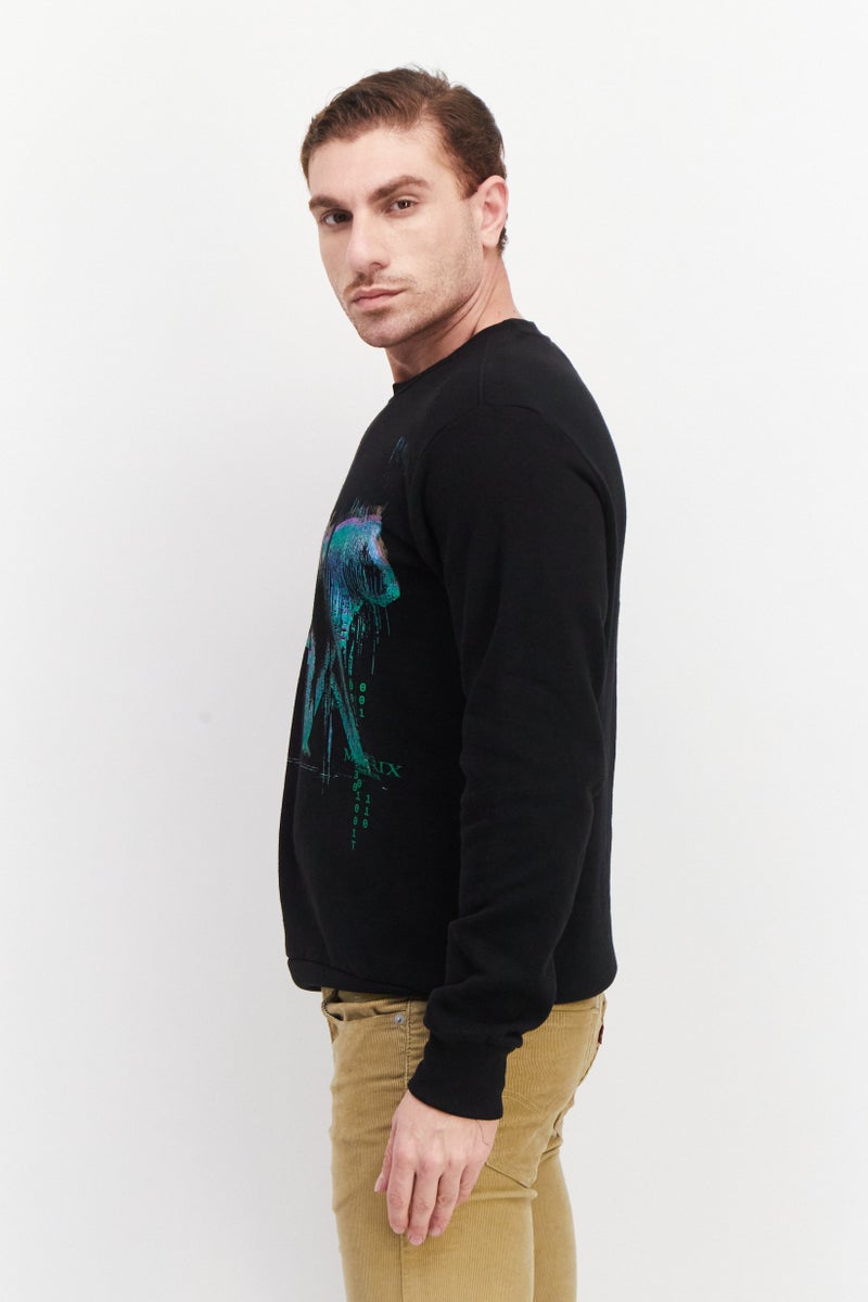 DIFUZED Men Long Sleeve Graphic Print Sweatshirt, Black Combo - Image 4