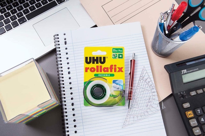UHU Eco Rollafix Invisible Tape 25M With Dispenser + 25M Refill - Image 2