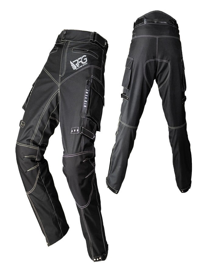 Revforge Gears RFG Motorcycle Pants - Waterproof Cordura Fabric - Riding Pants with Armor Zippers & Double Stitching - 32 x 32 Black - Image 1