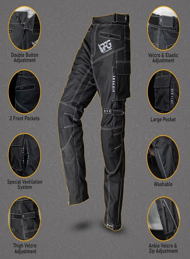 Revforge Gears RFG Motorcycle Pants - Waterproof Cordura Fabric - Riding Pants with Armor Zippers & Double Stitching - 32 x 32 Black - Image 4