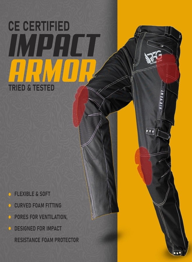 Revforge Gears RFG Motorcycle Pants - Waterproof Cordura Fabric - Riding Pants with Armor Zippers & Double Stitching - 32 x 32 Black - Image 3