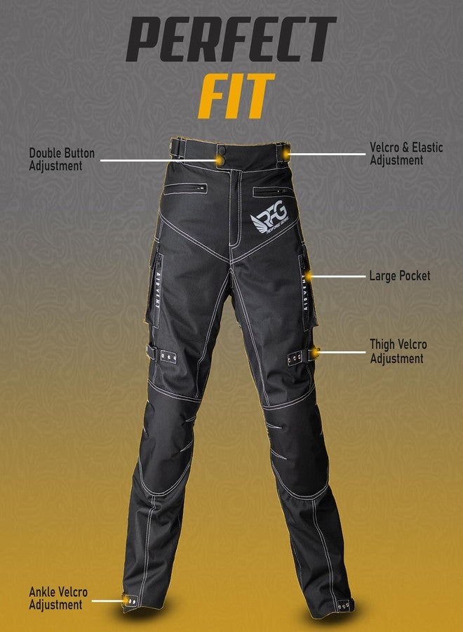 Revforge Gears RFG Motorcycle Pants - Waterproof Cordura Fabric - Riding Pants with Armor Zippers & Double Stitching - 32 x 32 Black - Image 2