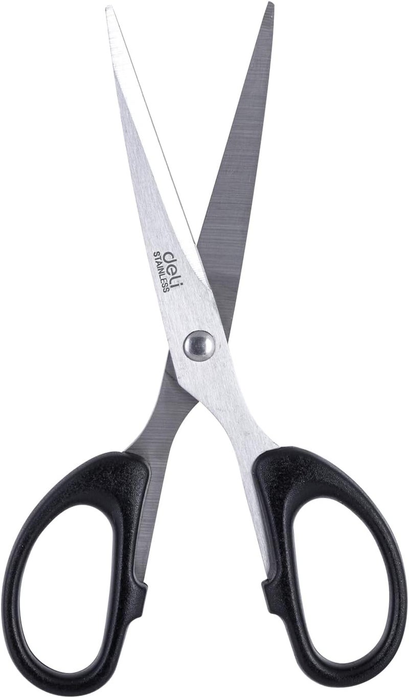 Deli E6034 Scissors, 160 mm -  Assorted Color Comfortable Grip, Stainless Steel Blades - Image 2