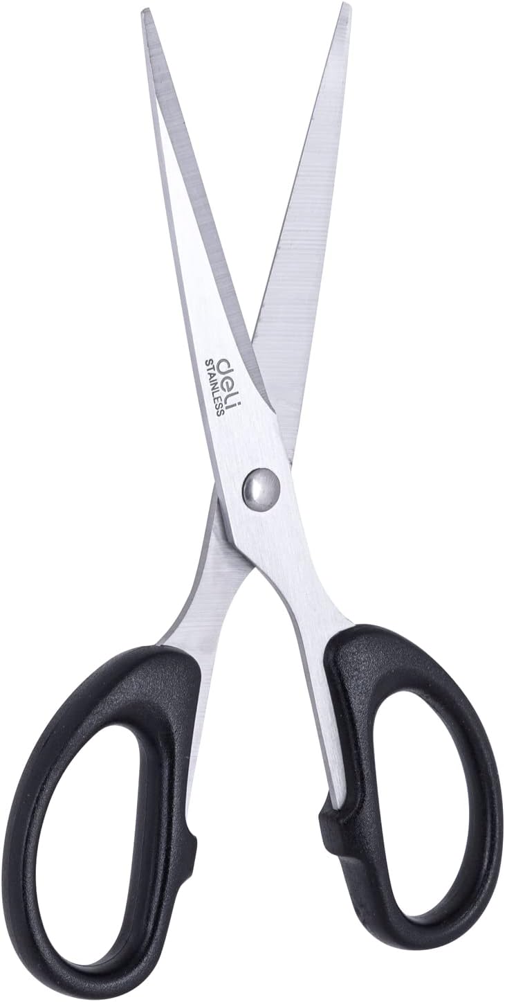 Deli E6034 Scissors, 160 mm -  Assorted Color Comfortable Grip, Stainless Steel Blades - Image 4