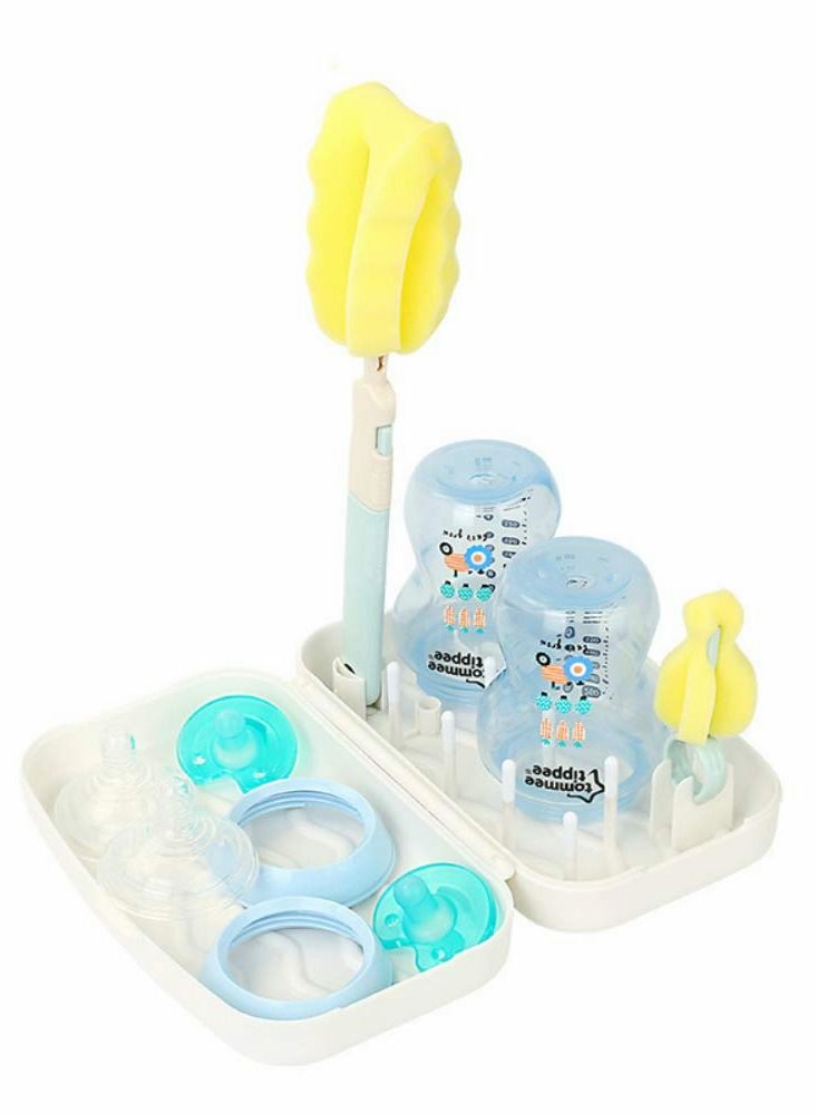 Y&D Travel Baby Bottle Drying Rack with Brush, Compact Size Large Capacity for Working Mom, Visit Families, Friends or Camping - Image 1