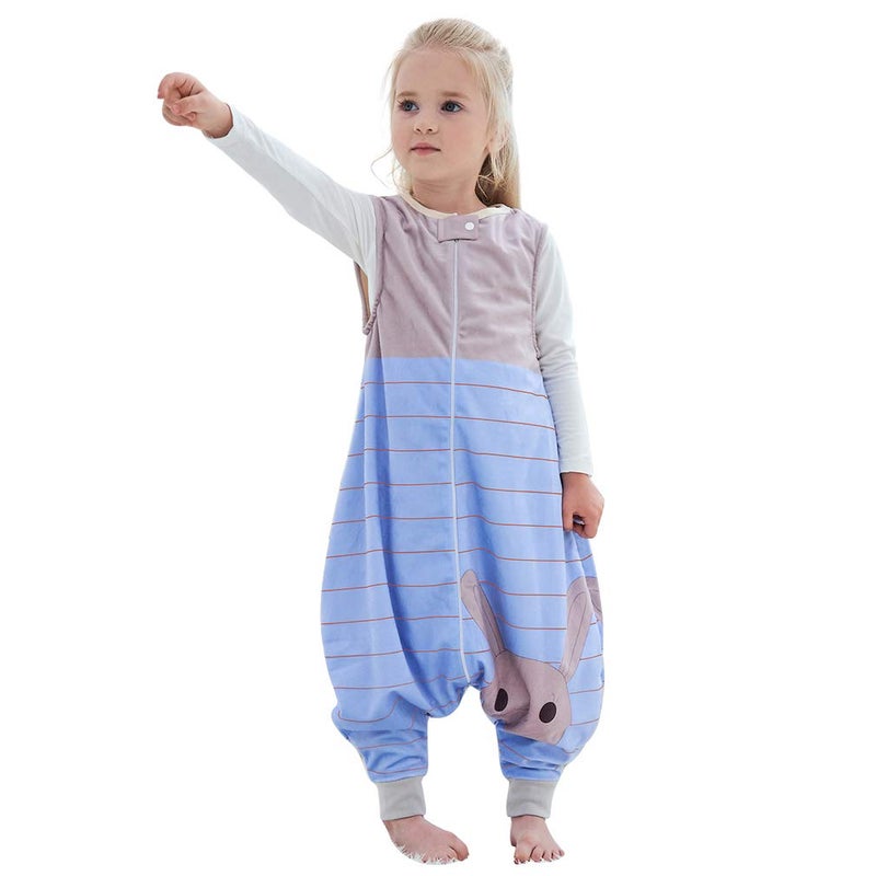 MICHLEY MICHLEY Toddler Sleeping Sack with Feet Newborn Infant Sleeveless Sleeping Bag 2way Zipper Baby Wearable Blanket for WalkersBlue Rabbit13T 