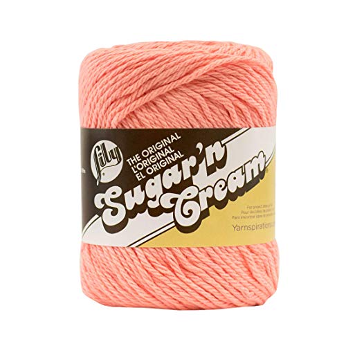 Lily Lily Sugar N Cream The Original Solid Yarn 25oz Medium 4 Gauge 100 Cotton  Tea Rose  Machine Wash  Dry