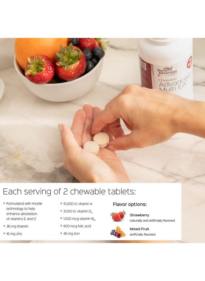 Bariatric Advantage - Chewable Advanced Multi Ea High Potency Daily Multivitamin For Bariatric Surgery Patients Including Gastric Bypass Sleeve Gastrectomy And Ds Mixed Fruit 60 Count - Image 1