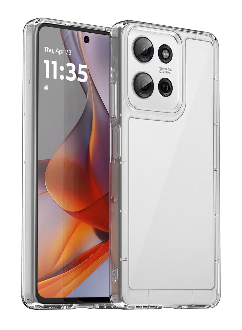 Lynacz Original case for Moto G85 5G Back Cover | Transparent Crystal Clear Hard PC Back Case with TPU Bumper, Drop Protection Case for Moto G85 - Image 2