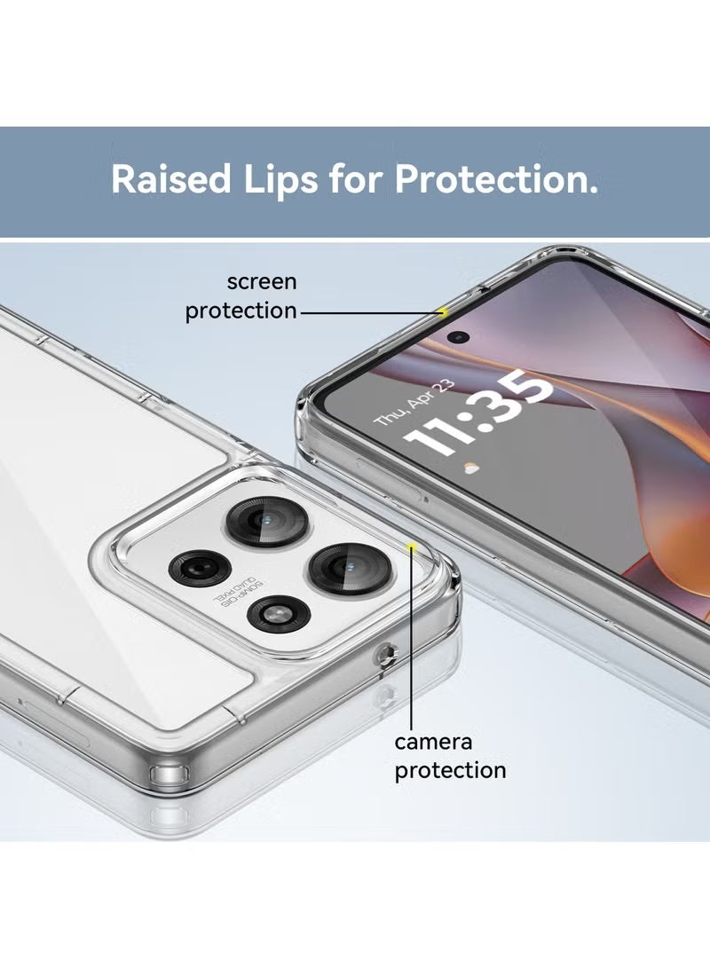 Lynacz Original case for Moto G85 5G Back Cover | Transparent Crystal Clear Hard PC Back Case with TPU Bumper, Drop Protection Case for Moto G85 - Image 5