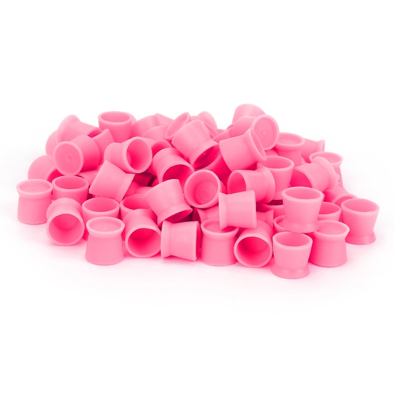 300pcs Tattoo Ink Pigment Cup Disposable Silicone Eyebrow Lip Eyes Tattoo Pigment CupRed - Image 3
