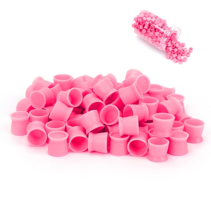 300pcs Tattoo Ink Pigment Cup Disposable Silicone Eyebrow Lip Eyes Tattoo Pigment CupRed - Image 5