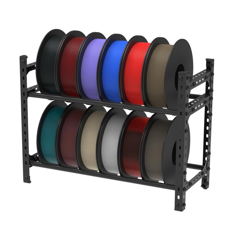 Double Tier Aluminum Alloy 3D Printer Filament Wall Mount Rack Holds 12 Rolls 200mm Spool - Image 4
