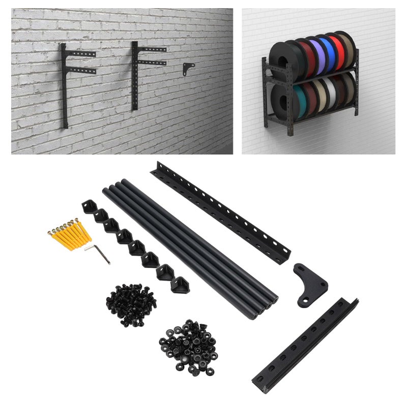 Double Tier Aluminum Alloy 3D Printer Filament Wall Mount Rack Holds 12 Rolls 200mm Spool - Image 5