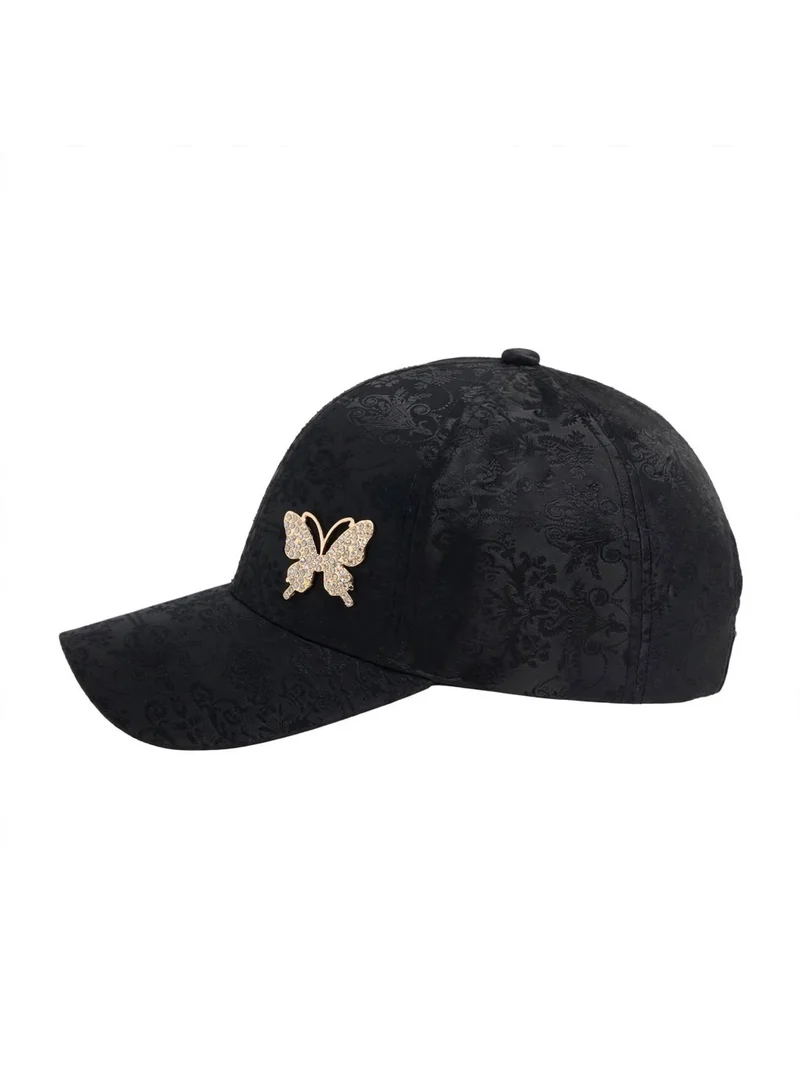 Mobcos Women's Luxury Embellished Baseball Cap, Elegant Adjustable Fashion Hat for Casual Wear & Travel | Golden Charm