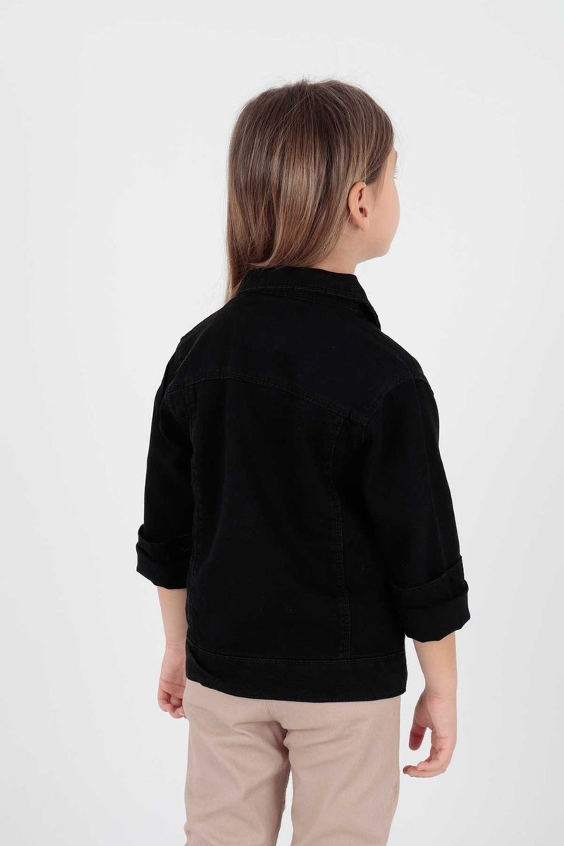 Ahenk Kids Girls Teddy Bear Cotton Jean Jacket Suitable for Daily Fashion AK22176023  - Image 3