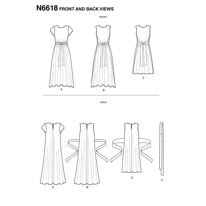 New Look Sewing Pattern N6618 Misses' Dresses in Two Lengths, various, White - Image 3