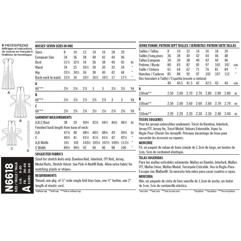 New Look Sewing Pattern N6618 Misses' Dresses in Two Lengths, various, White - Image 2