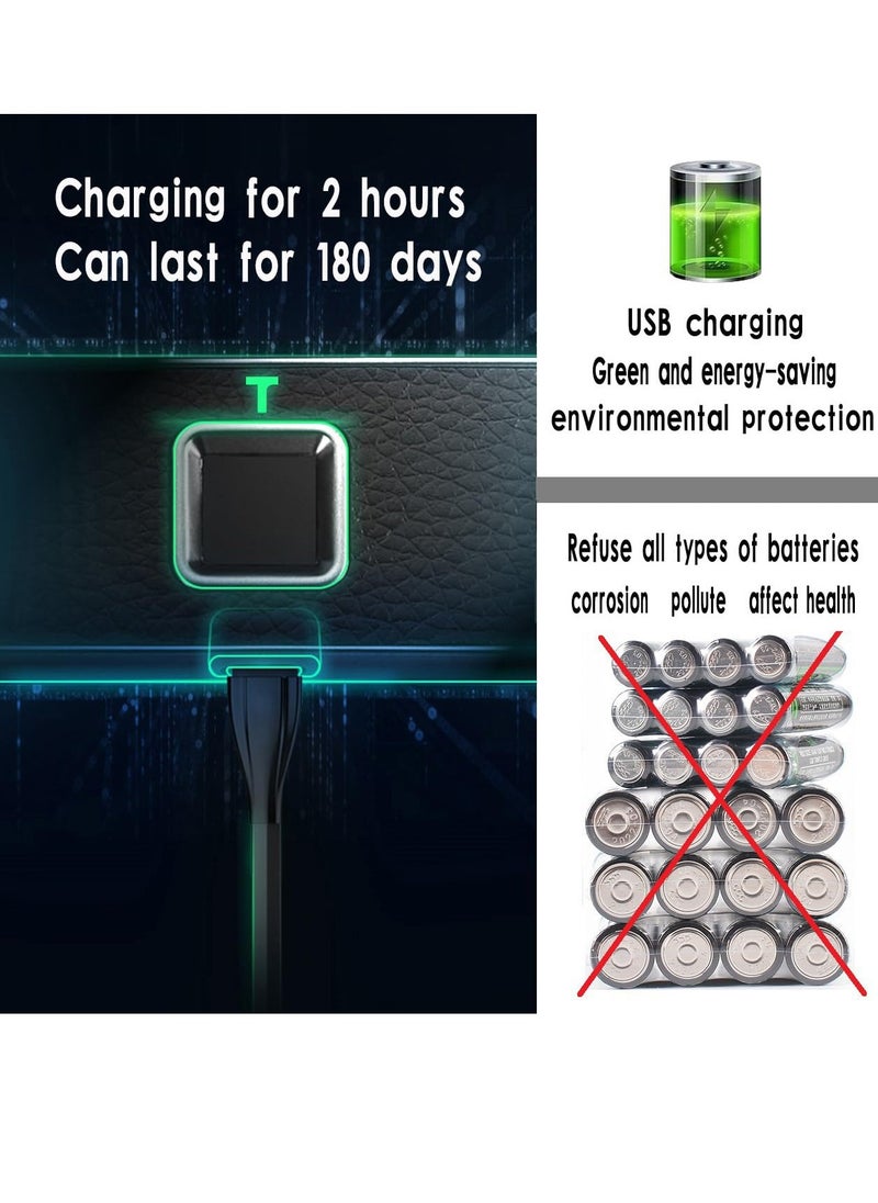 SYOSI Fingerprint Drawer Lock Leather Element Smart Biometric Rechargeable Cabinet Lock Keyless Hidden File Drawer Wardrobe Lock for Valuable Private Storage Home or Office Storage etcBlack  - Image 3