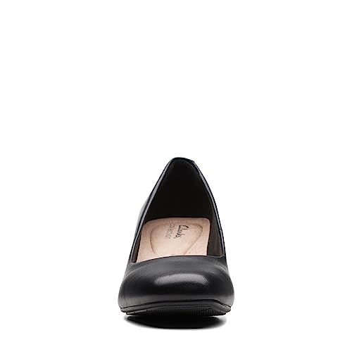 Clarks Black's Kyndall Iris Pump, Black Leather, 9 Medium US - Image 3