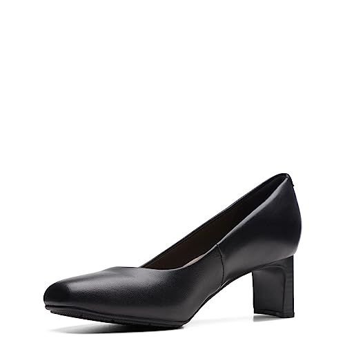 Clarks Black's Kyndall Iris Pump, Black Leather, 9 Medium US - Image 4