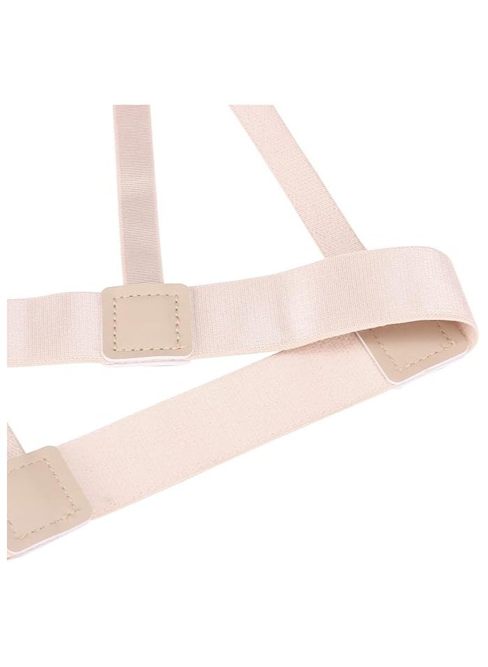 Shirt Holder Strap with Non-Slip Locking Clip,Adjustable Shirt Stays, Beige - Image 3
