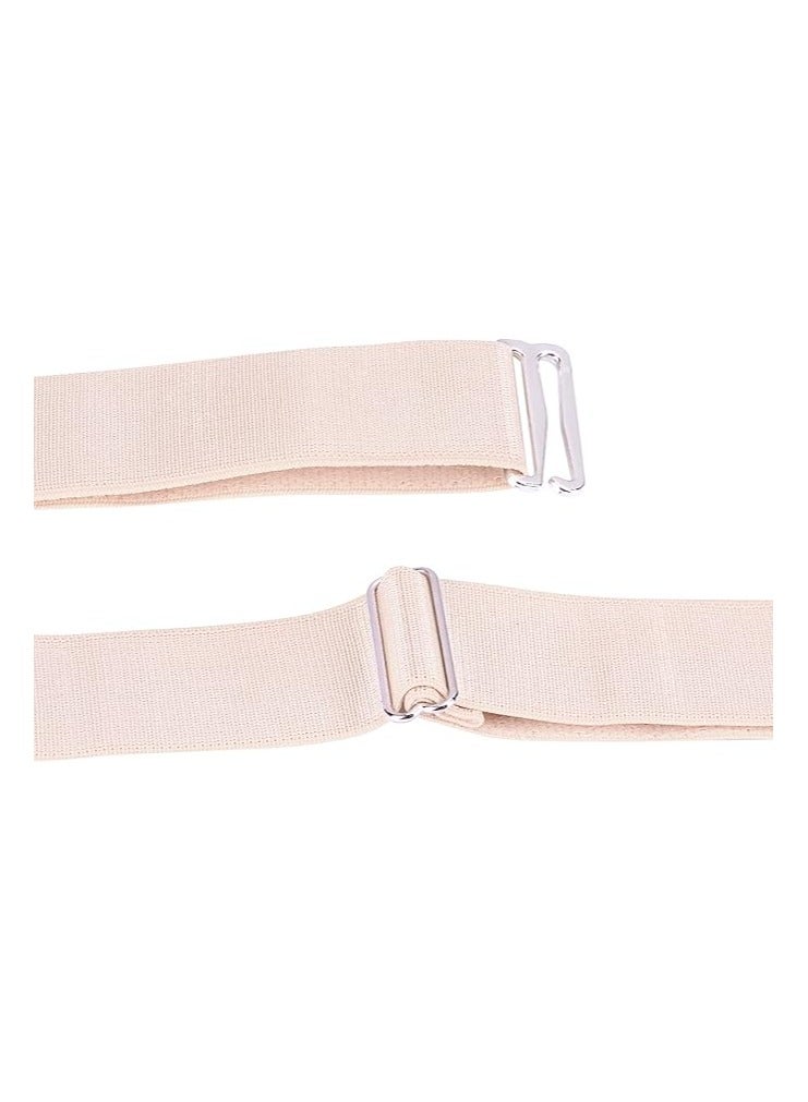 Shirt Holder Strap with Non-Slip Locking Clip,Adjustable Shirt Stays, Beige - Image 4