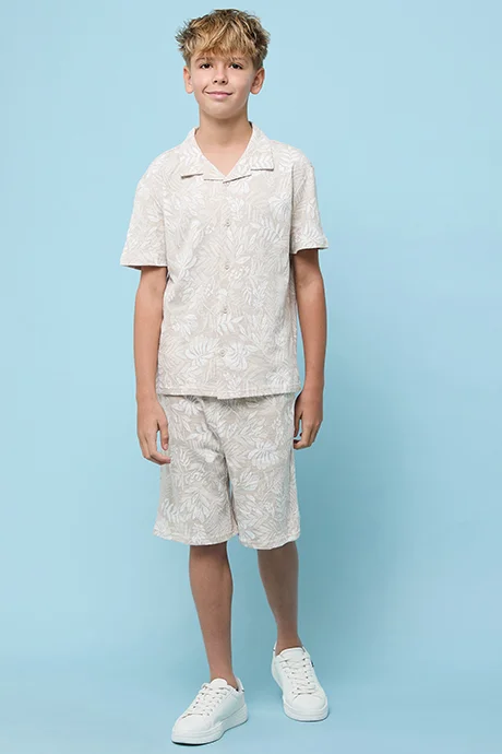 R&B Patterned Shirt and Shorts Set