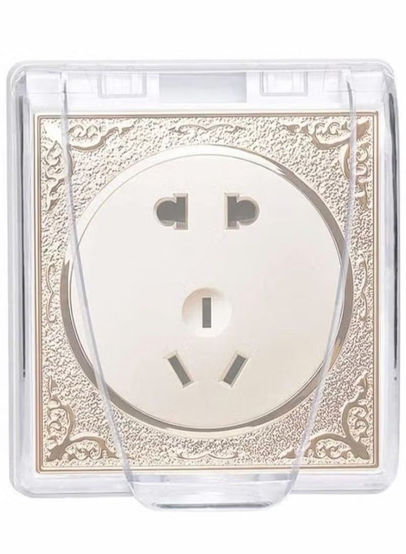 Wall Switch Waterproof Cover Box, Suprcrne Universal Plug Socket Cover, Wall Light Panel Socket Doorbell Flip Cap Cover, Home Bathroom Kitchen Accessory Plastic Clear 2 Pcs  - Image 5