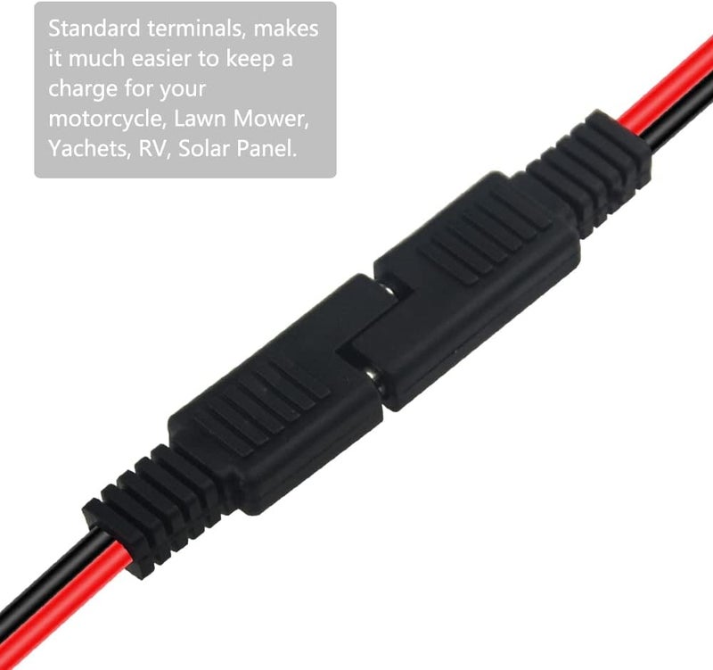 WMYCONGCONG 4 قطع موصل كابل طاقة السيارات SAE Y Splitter 11 بوصة 14AWG SAE 1 إلى 2 كابل تمديد سريع الإطلاق فصل سريع لشحن طاقة السيارات للوحة الشمسية - Image 5