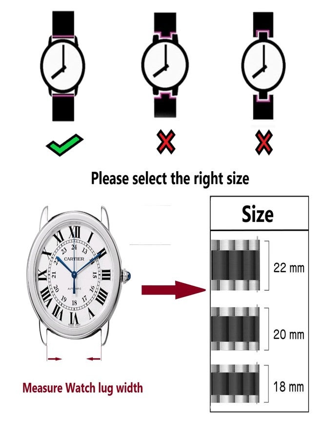 MORANO Moran Stainless Steel Watch Band Quick Release Replacement Metal Strap 20mm 22mm for Men Women - Image 5