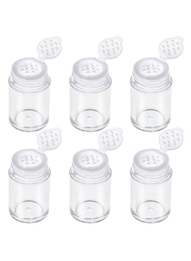 RAYNAG 6 Pieces Mini Empty Loose Powder Bottle Travel Cosmetic Glitter Powder Eye Shadow Shaker Bottle with Sifter and Lids (12 holes) - Image 1
