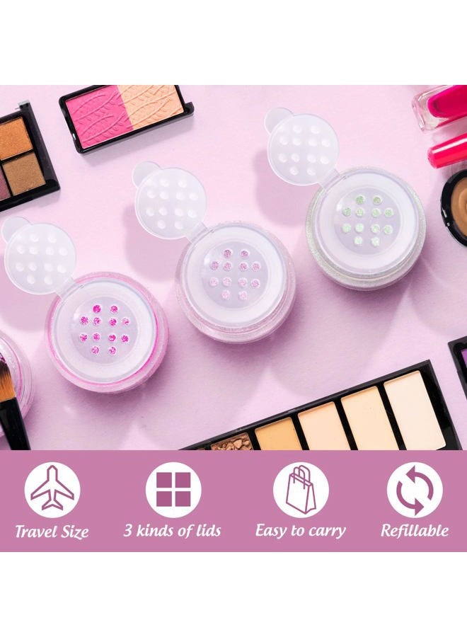 RAYNAG 6 Pieces Mini Empty Loose Powder Bottle Travel Cosmetic Glitter Powder Eye Shadow Shaker Bottle with Sifter and Lids (12 holes) - Image 5