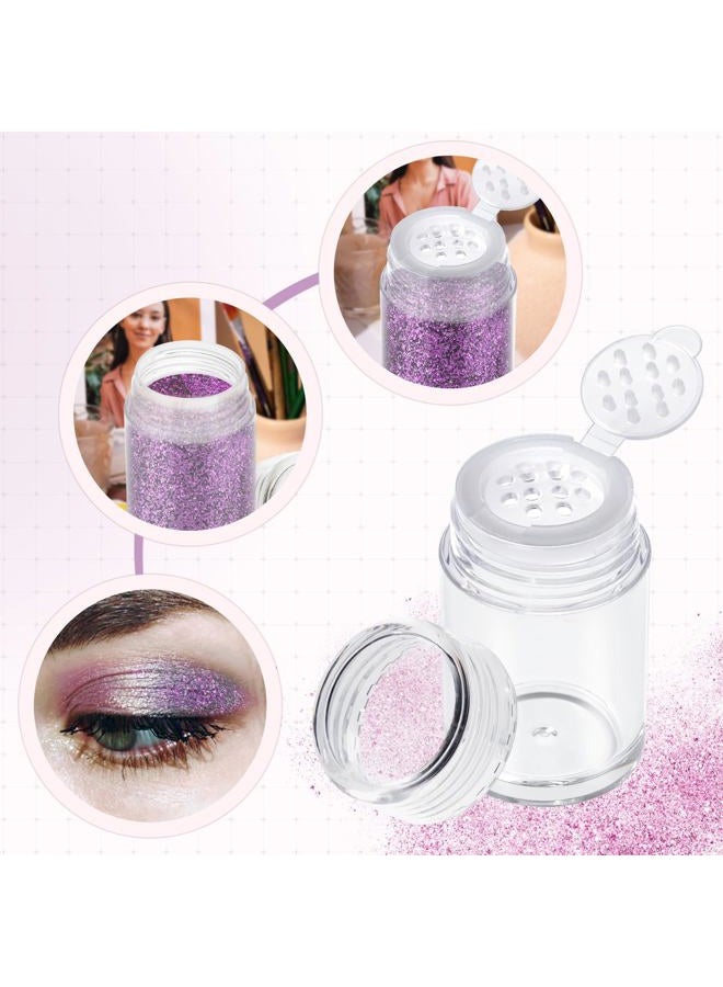RAYNAG 6 Pieces Mini Empty Loose Powder Bottle Travel Cosmetic Glitter Powder Eye Shadow Shaker Bottle with Sifter and Lids (12 holes) - Image 4