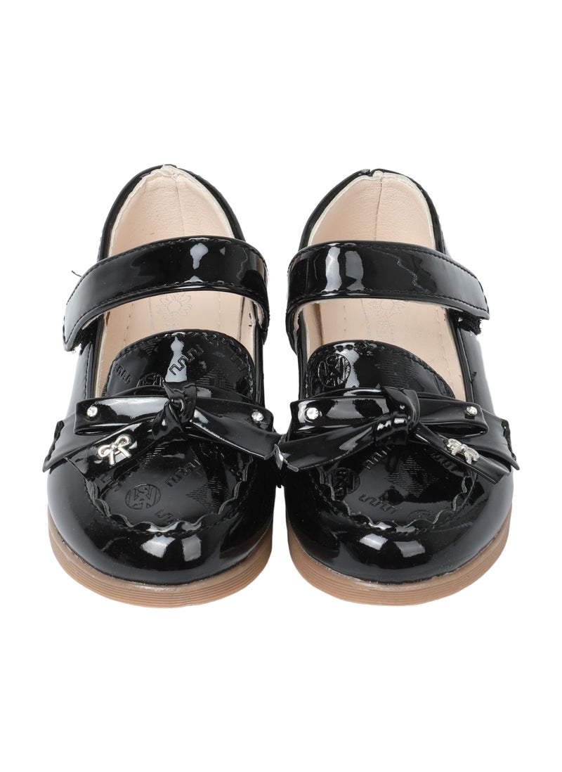 Children's Formal Shoes – Glossy Finish with Decorative Bow - Image 1