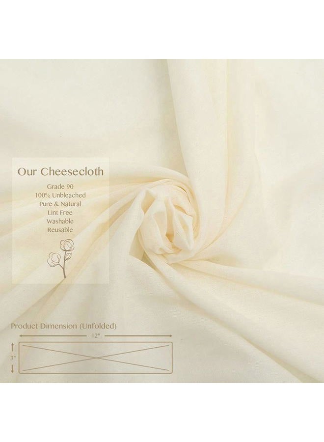 S.CENG Cheesecloth, Grade 90, 36 Sq Feet, Reusable, 100% Unbleached Cotton Fabric, Ultra Fine Cheesecloth for Cooking - Nut Milk Bag, Strainer, Filter (Grade 90-4Yards) - Image 3