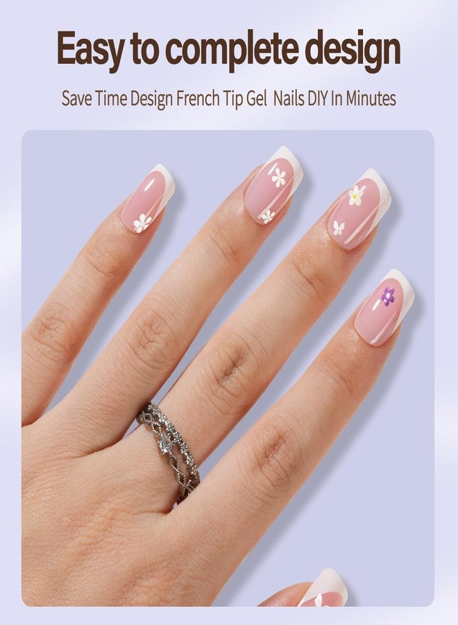 Misssix أظافر مستعارة فرنسية من ميس سيكس XBASICTIPS، 150 قطعة نصائح أظافر جيل فرنسية قصيرة مربعة، نصائح جيل ناعمة مسبقة الشكل لا تحتاج إلى تشكيل 3 في 1، أظافر مزيفة لتصميمات فن الأظافر DIY - Image 2