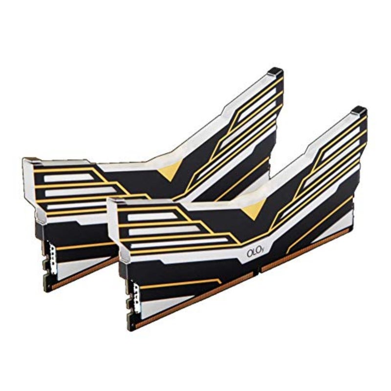Gaming desktop DDR4 RAM 16GB 2x8GB,black Warhawk Aura Sync RGB, 3200 MHz CL16, 1.35V, aluminum heatsink, low-profile design - Image 1