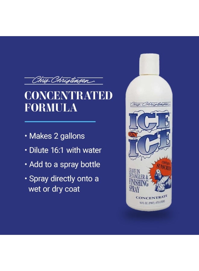 Chris Christensen Ice on Ice Detangler and Finishing Dog Spray, Concentrated Formula, Makes 2 Gallons, Helps Brush/Comb Glide Through Coat, Conditions, No Residue, All Coat Types, Made in USA, 16 oz - Image 2