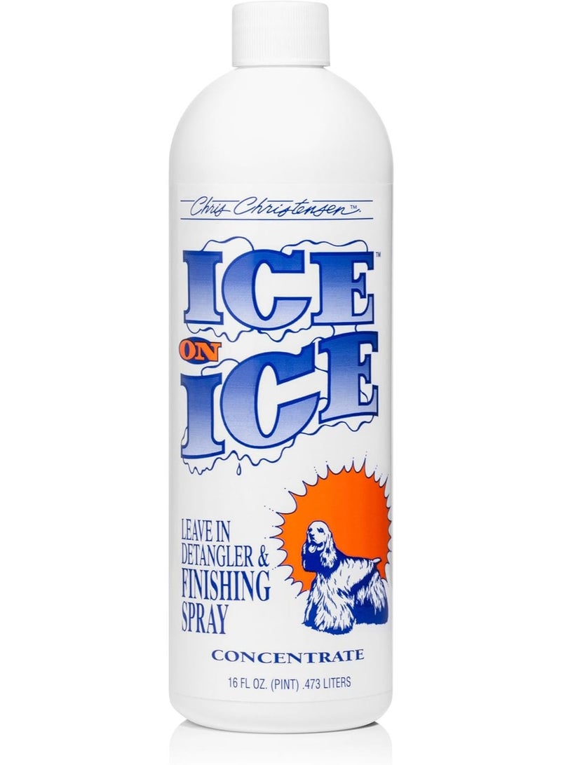Chris Christensen Ice on Ice Detangler and Finishing Dog Spray, Concentrated Formula, Makes 2 Gallons, Helps Brush/Comb Glide Through Coat, Conditions, No Residue, All Coat Types, Made in USA, 16 oz - Image 1