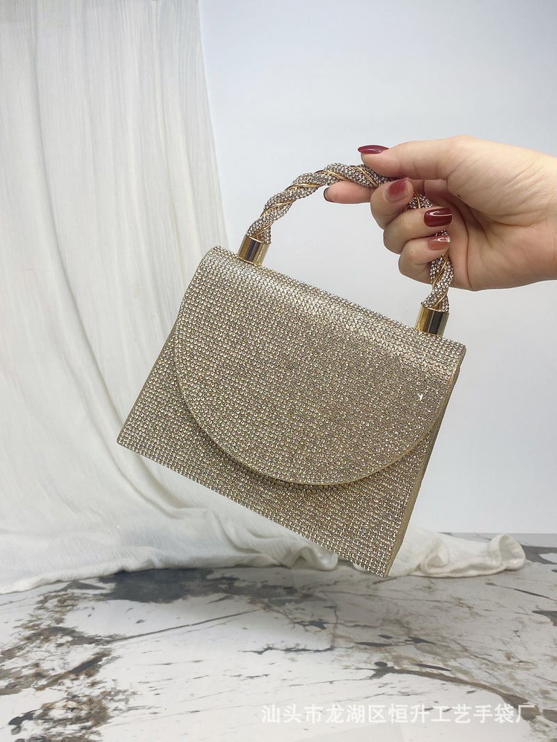 New Evening Dress Banquet Diamond Handbag Diamond Small Bag Socialite Texture Shoulder Crossbody High-End Shantou - Image 3