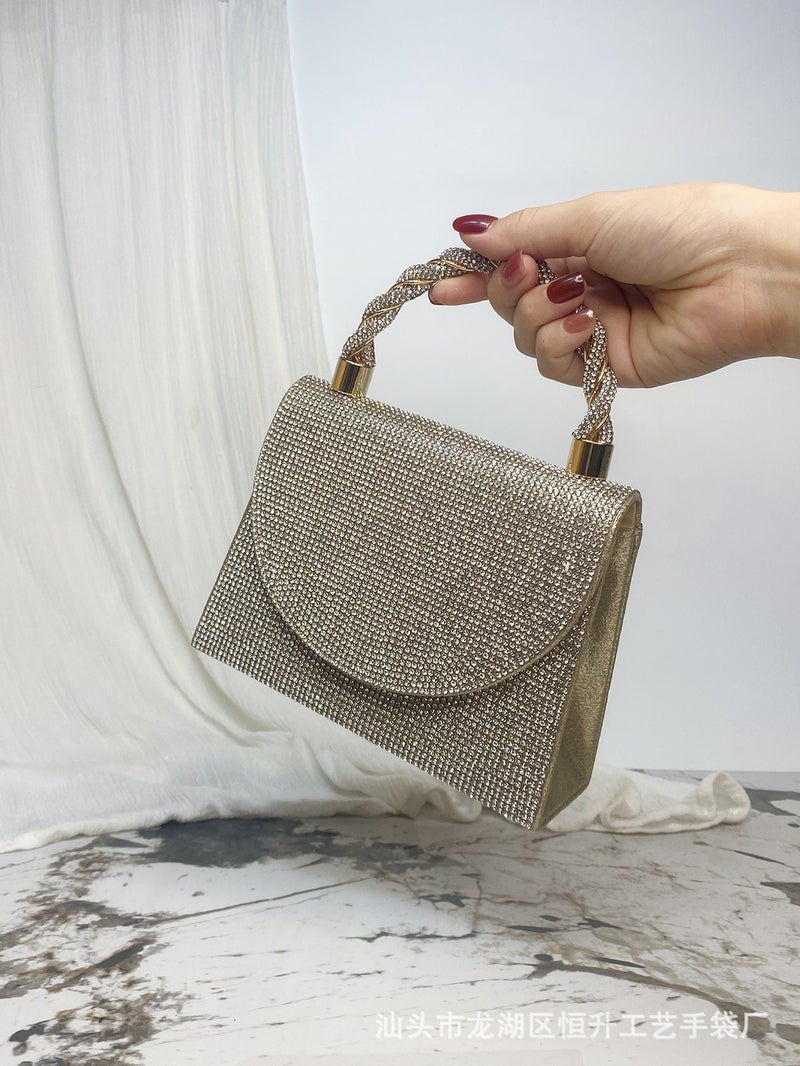 New Evening Dress Banquet Diamond Handbag Diamond Small Bag Socialite Texture Shoulder Crossbody High-End Shantou - Image 2