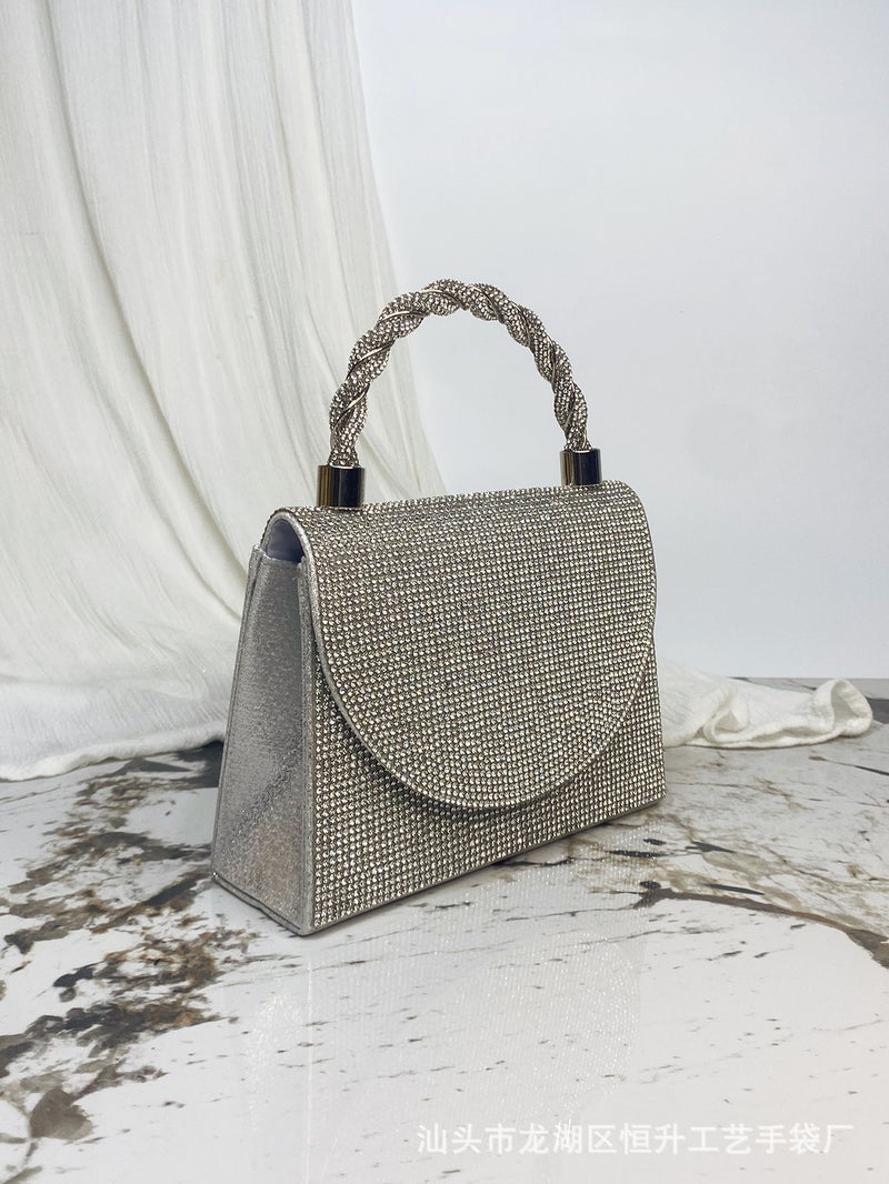 New Evening Dress Banquet Diamond Handbag Diamond Small Bag Socialite Texture Shoulder Crossbody High-End Shantou - Image 1
