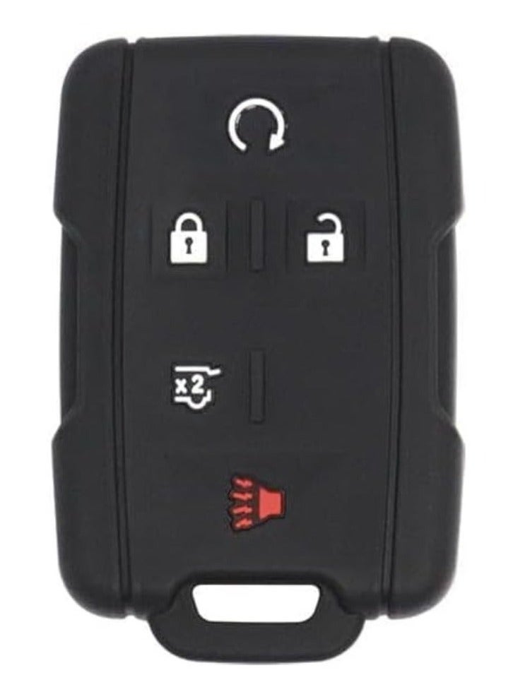 5 Button Silicone Key Shell Fob Cover Case for GMC Yukon XL Chevrolet Suburban Tahoe, Remote Protection Case Black - Image 2