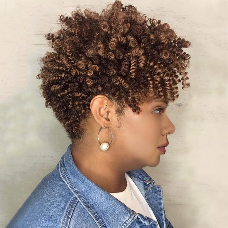 PHOCAS 10 Inch 5-Packs Short Curly Crochet Hair for Black Women 6MM Crochet Braids Synthetic Hair for DIY Mohawk Afro Braided Dreadlock Wigs - Image 3